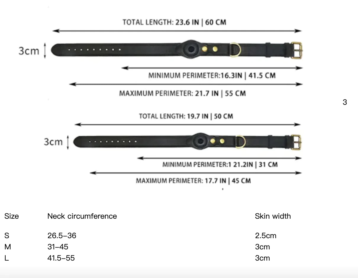 Trackable Premium Leather Dog Collar