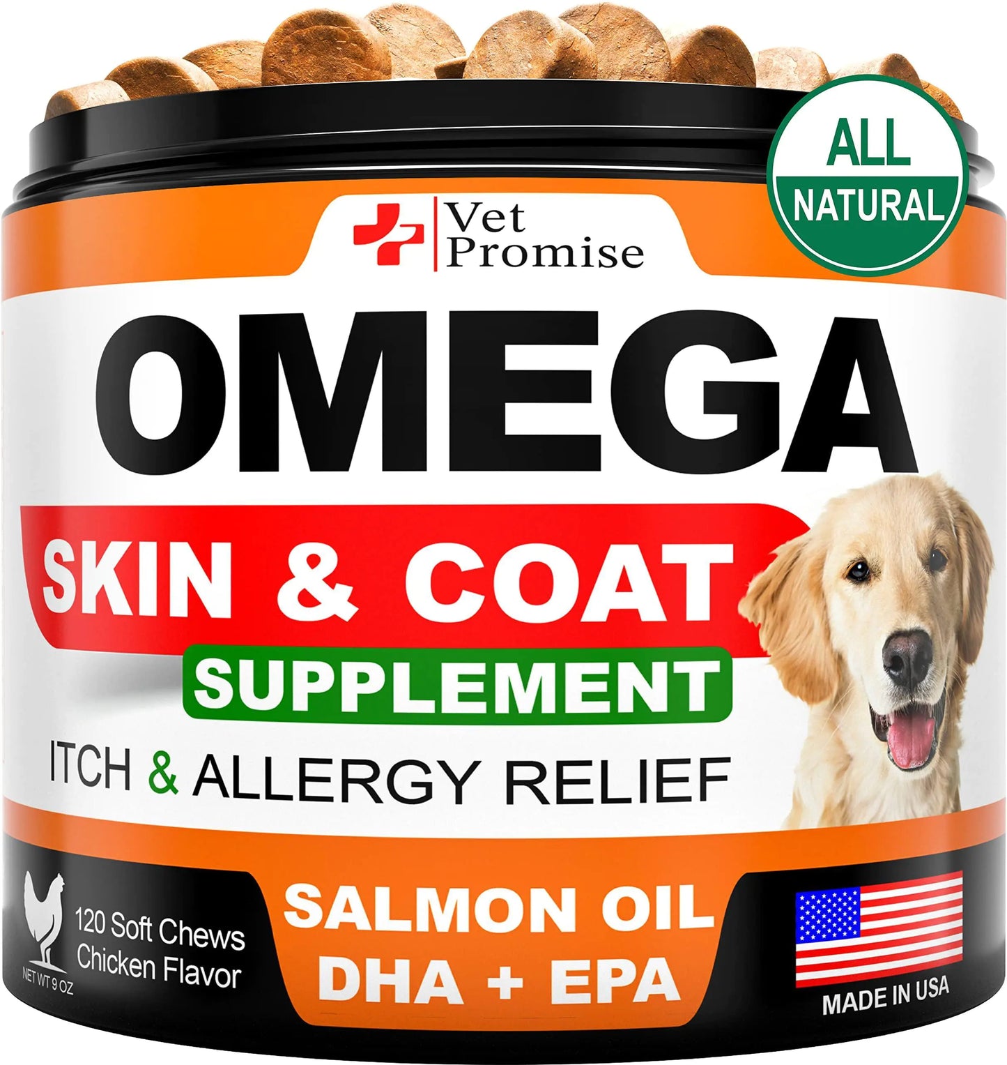 Shiny Coat and Allergy relief Omega 3 Dog Chews