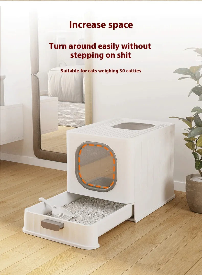 Folding Enclosed Cat Litter Box