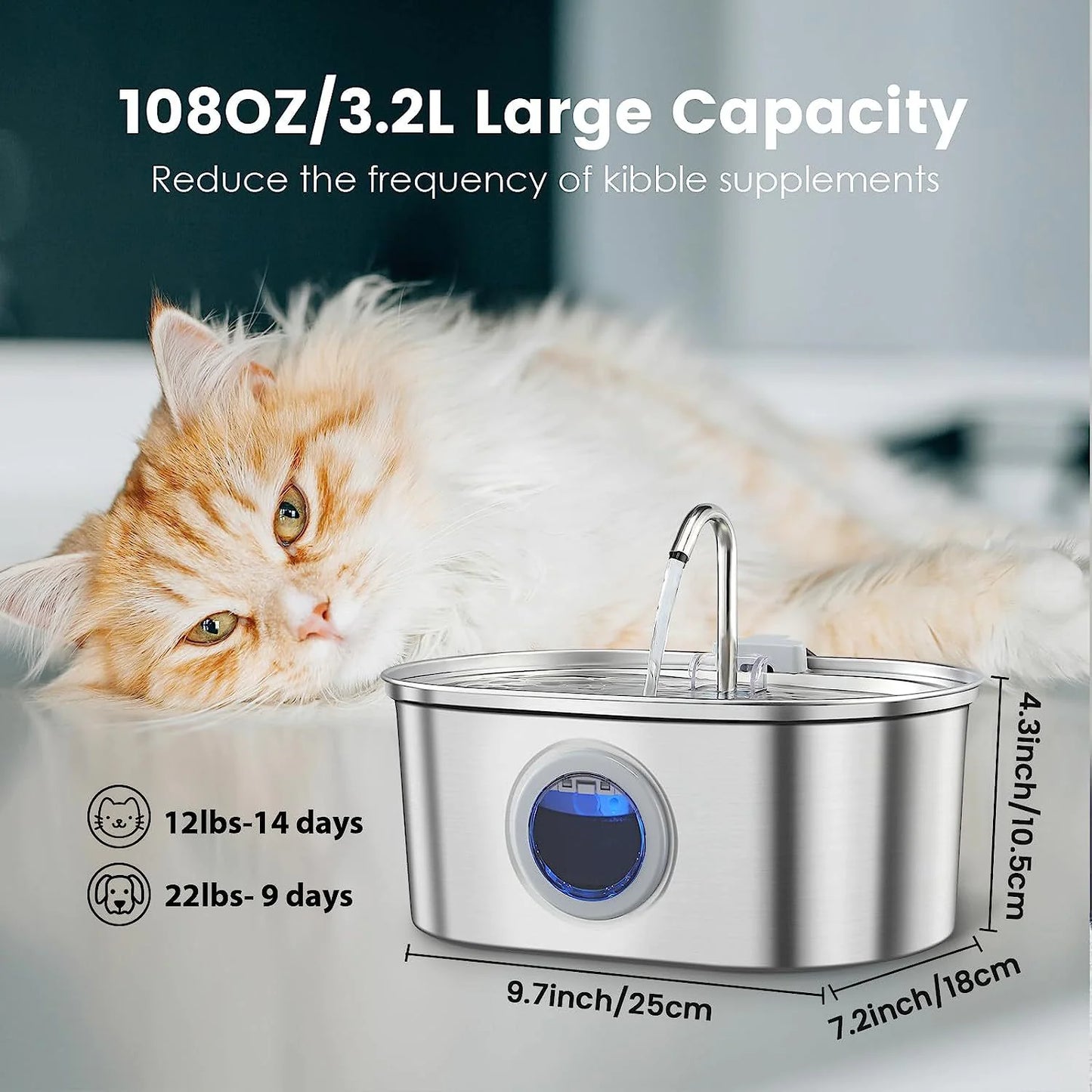 EverFresh Stainless Pet Fountain