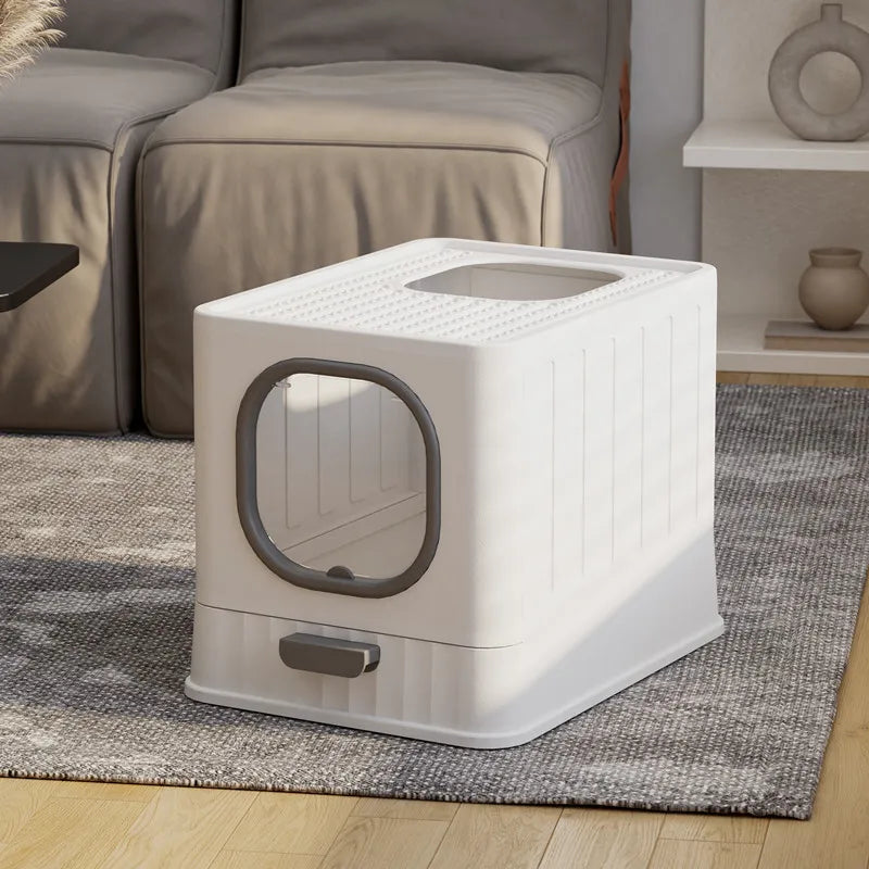 Folding Enclosed Cat Litter Box