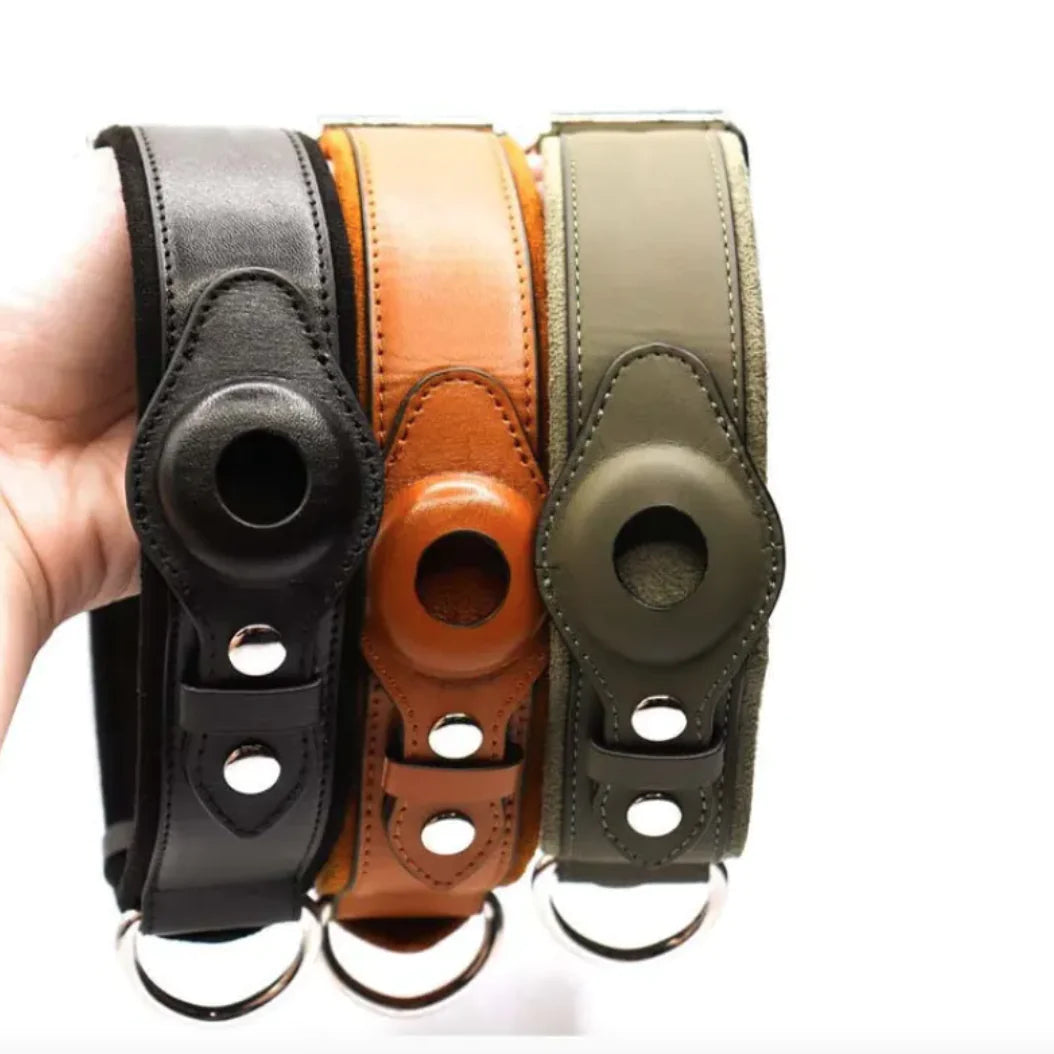 Trackable Premium Leather Dog Collar