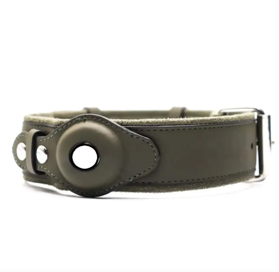 Trackable Premium Leather Dog Collar