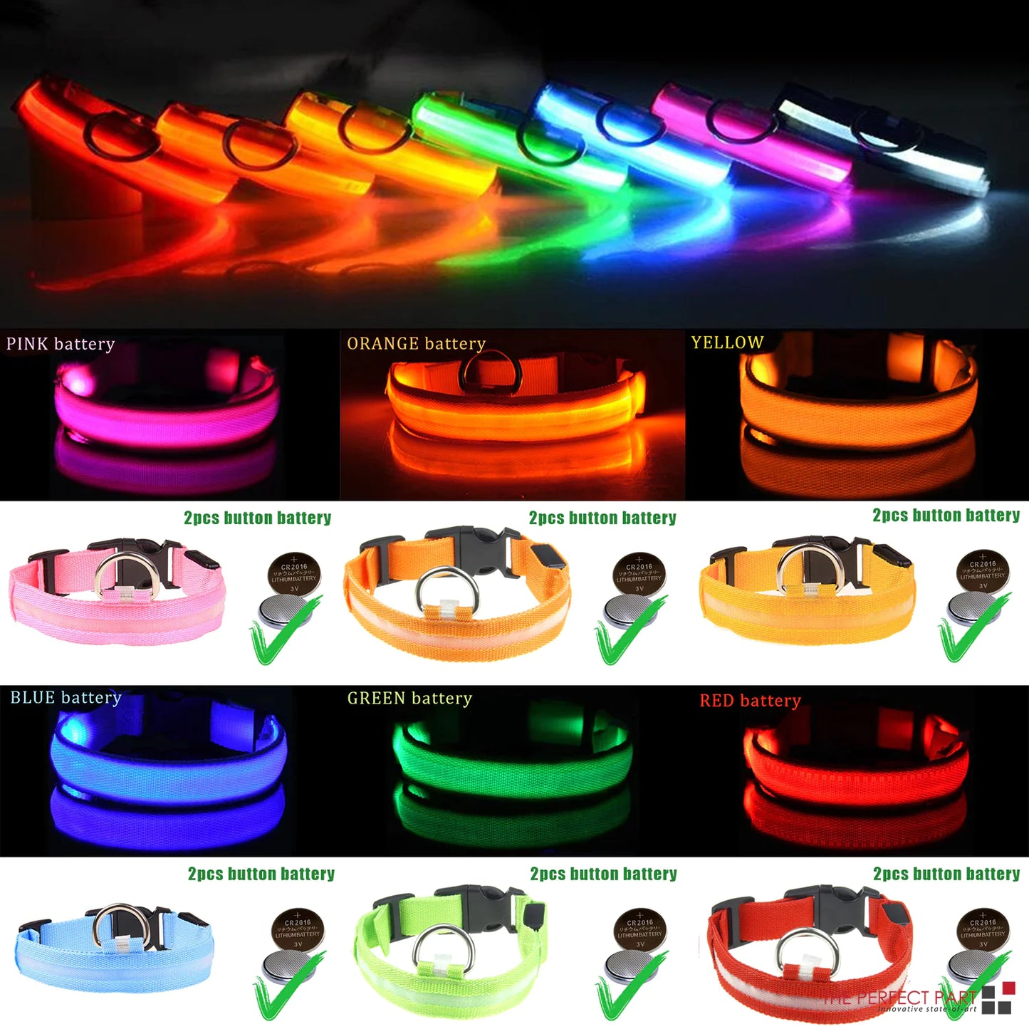 GlowGuard Dog Collar: High Visibility Waterproof LED