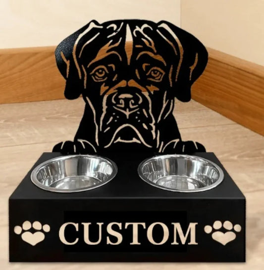 Custom-Engraved Dog Dining Station