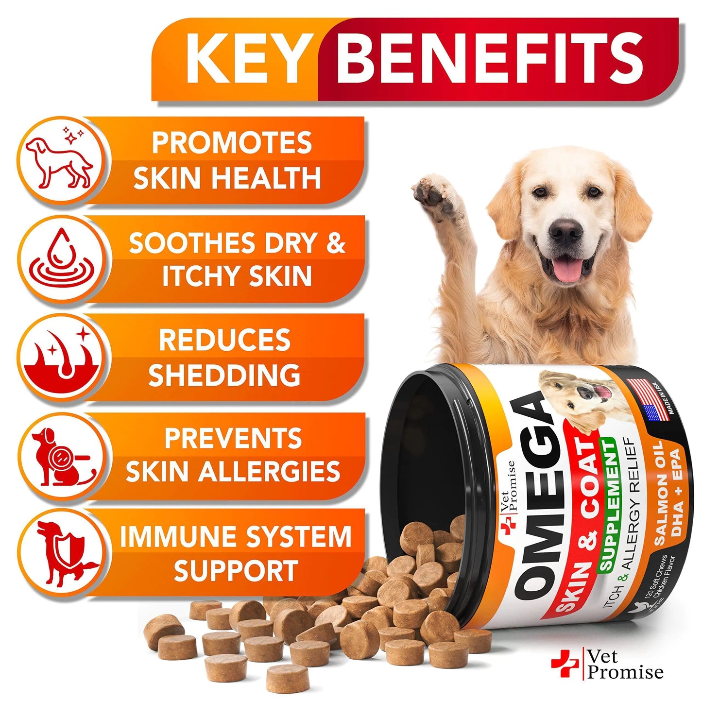 Shiny Coat and Allergy relief Omega 3 Dog Chews